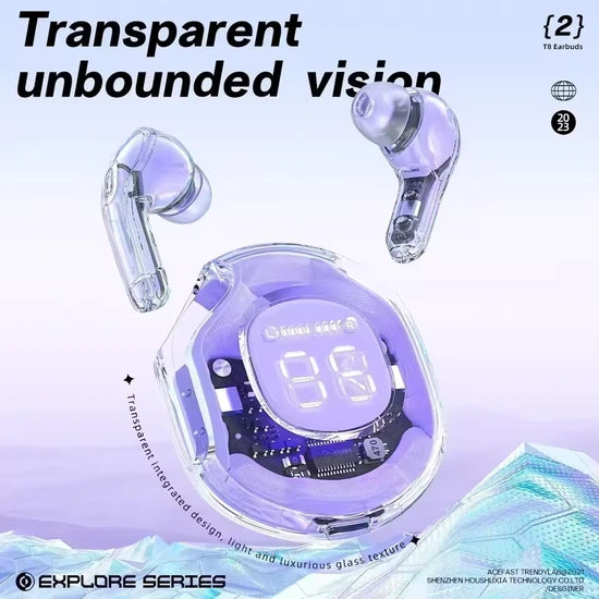 T8 Crystal Transparent Wireless Earbuds (Air 39)